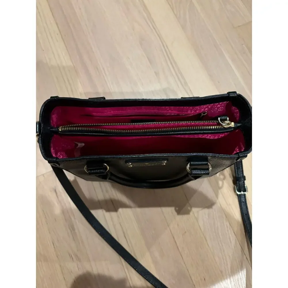 Kate Spade Wellesley Quinn Black Leather Satchel Bag Crossbody Small Medium